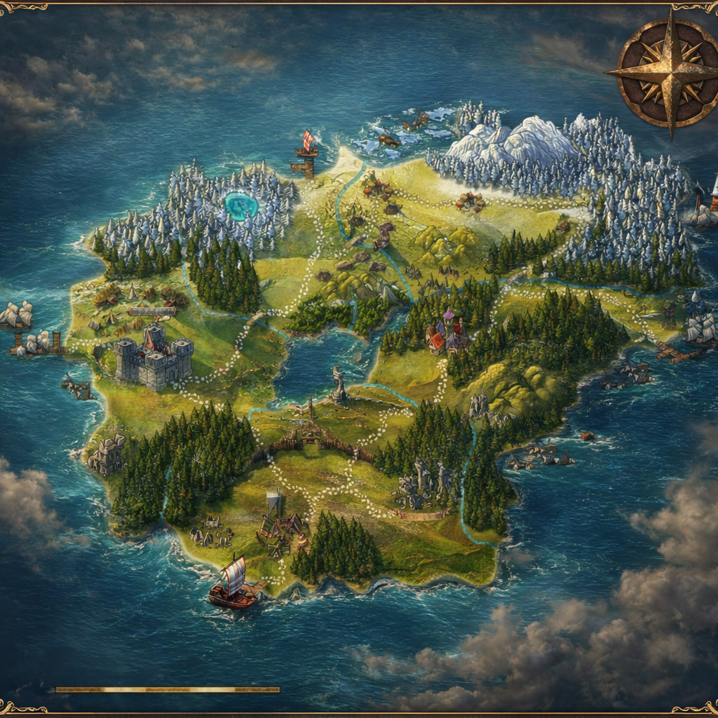 Bitevní mapa ostrova Stronghold